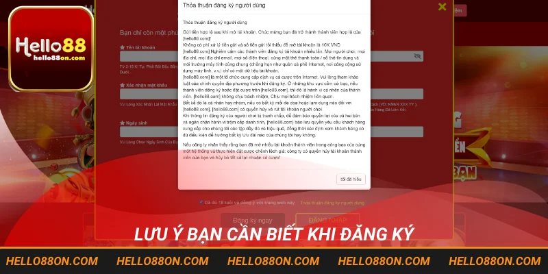 Lưu ý bạn cần biết khi đăng ký